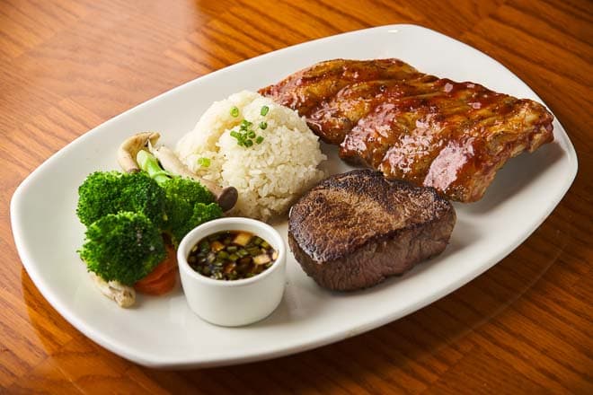 Angus-Hüftsteak & Baby Back Ribs