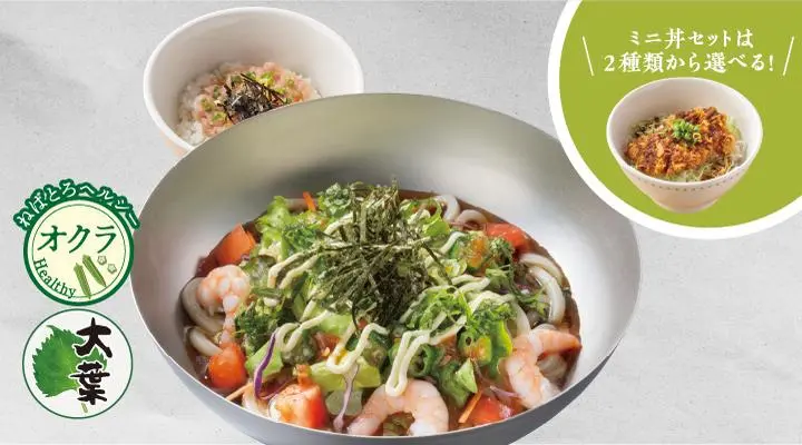 ねばとろサラダうどん+選べるミニ丼セット