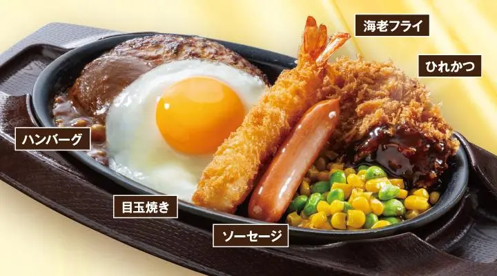 鉄板ハンバーグ元気盛り