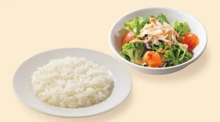 ライスorパン蒸し鶏と彩り野菜のサラダ(S)セット