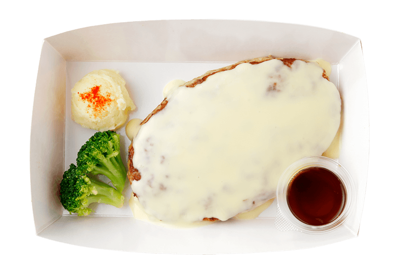 フォンデュ風チーズハンバーグ