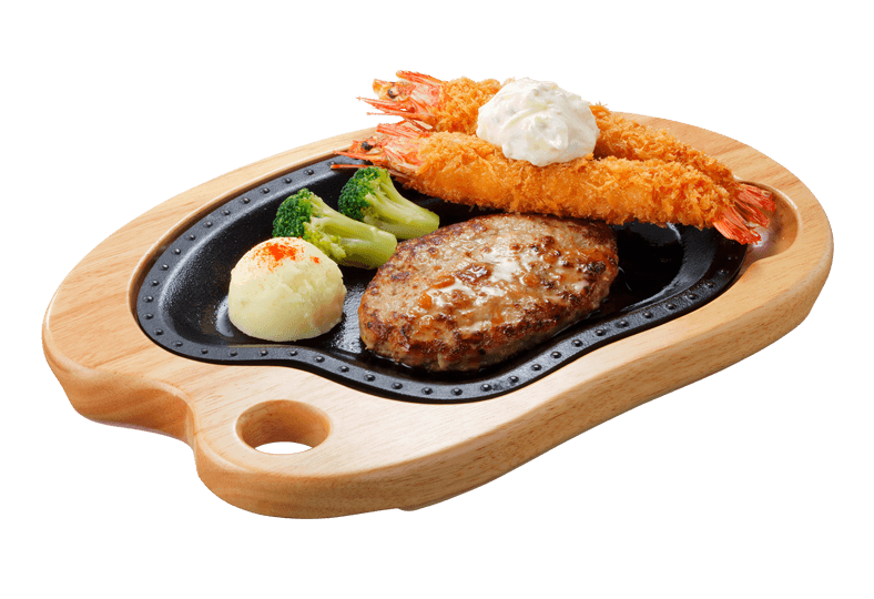 びっくりエビフライ&ハンバーグステーキ