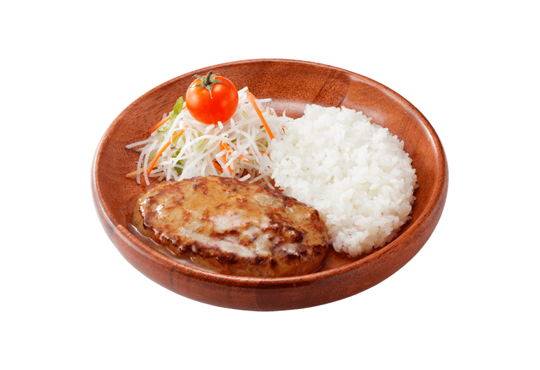 乳・小麦・卵を使わないハンバーグ(ライス・サラダ小盛)