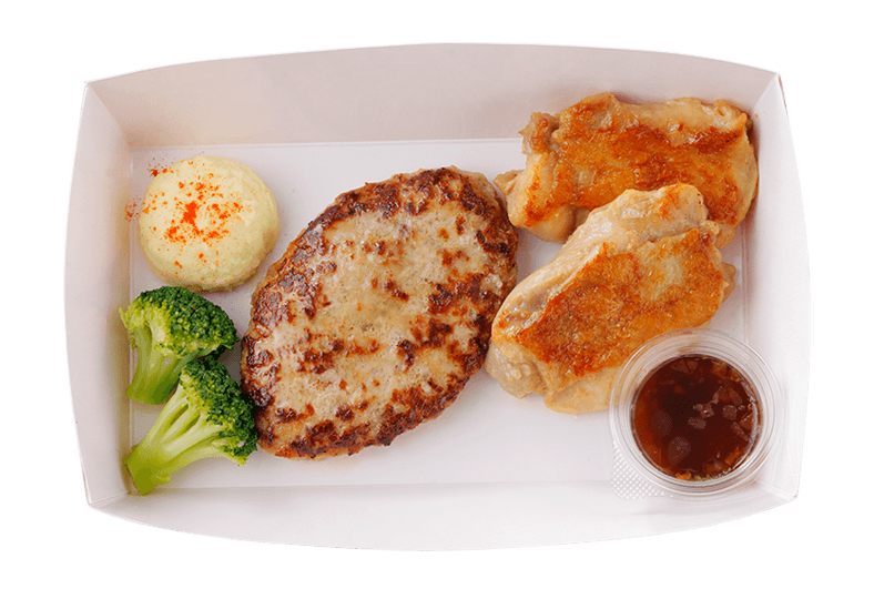 ガーリックチキン&ハンバーグ