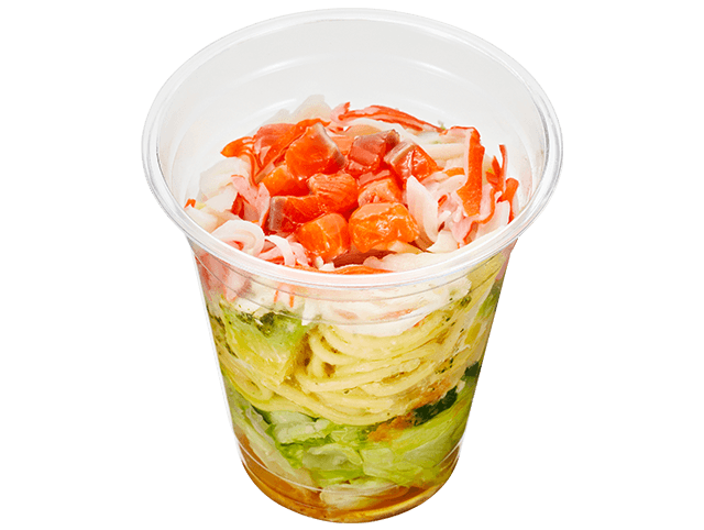 サーモンとバジルのパスタサラダカップ