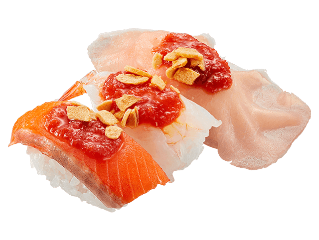 夏のトマトガーリック3貫 食べ比べ