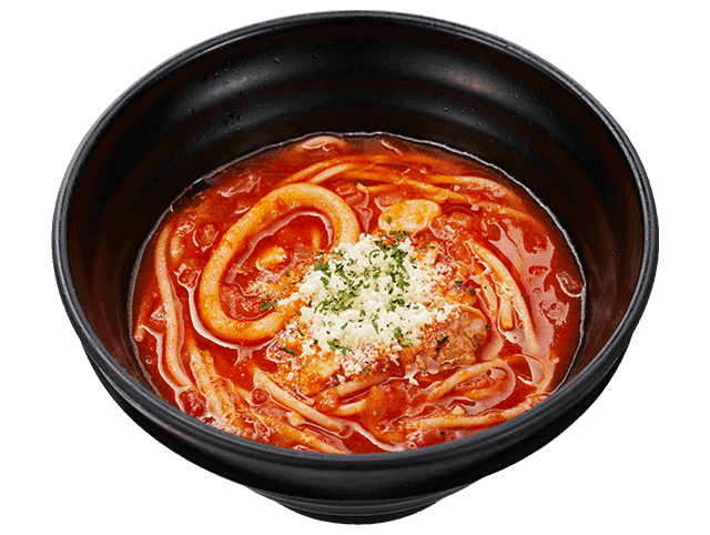 トマトとチーズのスープパスタ ~真夜中のスパゲティ仕立て~