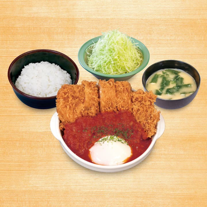 Savory Tomato Jumbo Chicken Katsu Set Meal