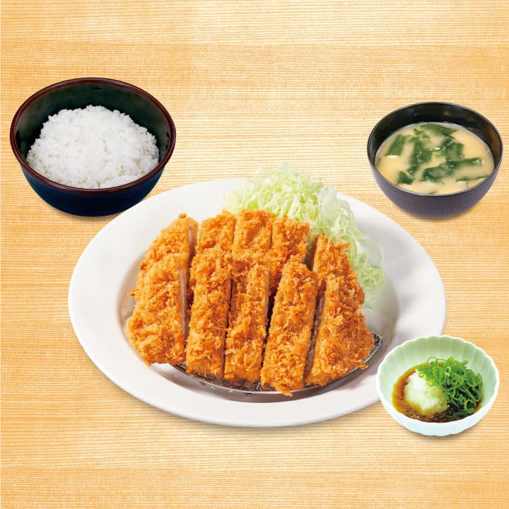 Double Pork Loin Katsu Set Meal with Grated Radish & Ponzu