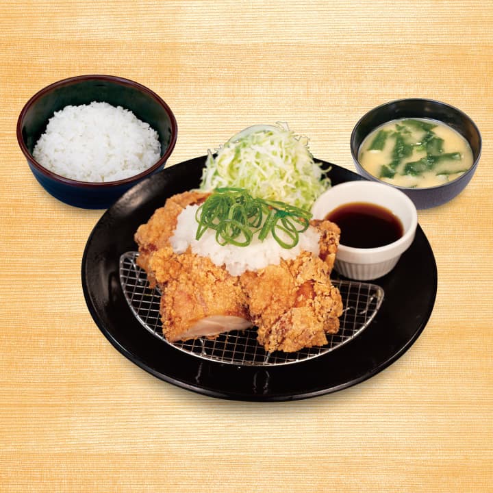 Large Fried Chicken Set Meal with Grated Radish & Ponzu