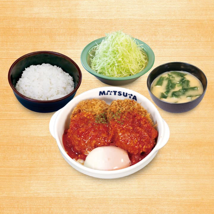 Savory Tomato Minced Meat Katsu Set Meal
