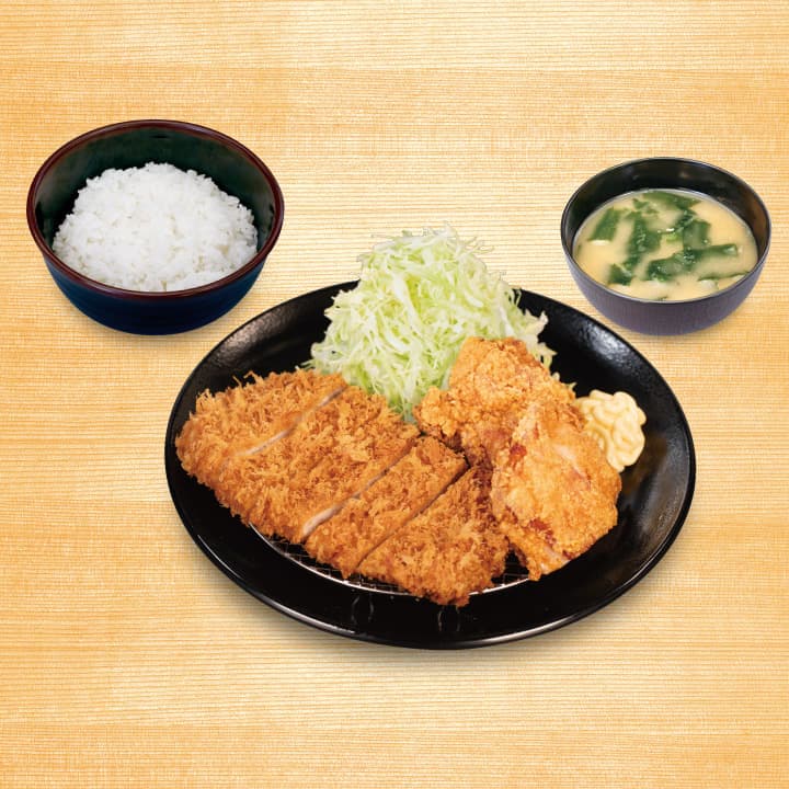 Pork Loin Katsu & Large Fried Chicken Set Meal