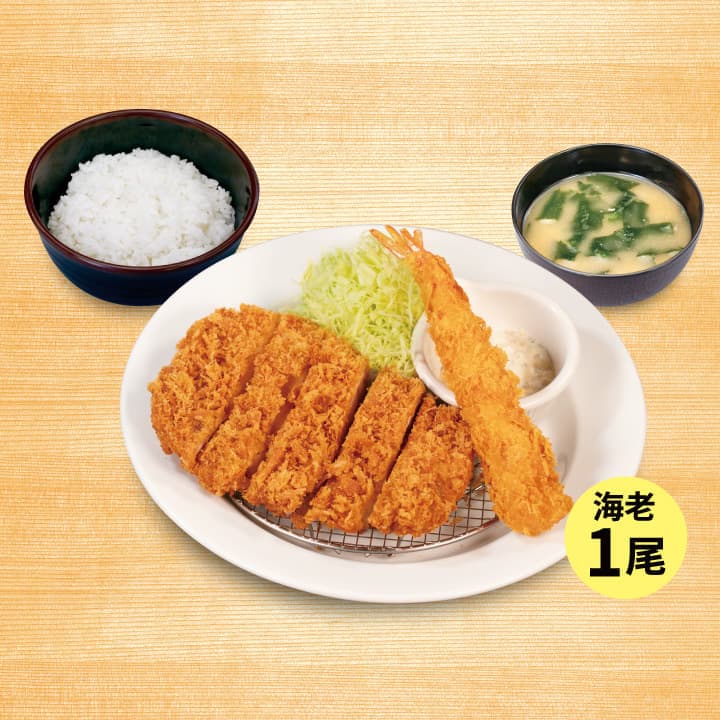 Jumbo Chicken Katsu & 1 Fried Shrimp Set Meal