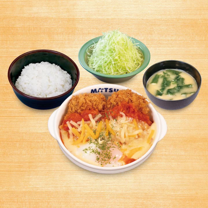 Cheese Savory Tomato Minced Meat Katsu Set Meal