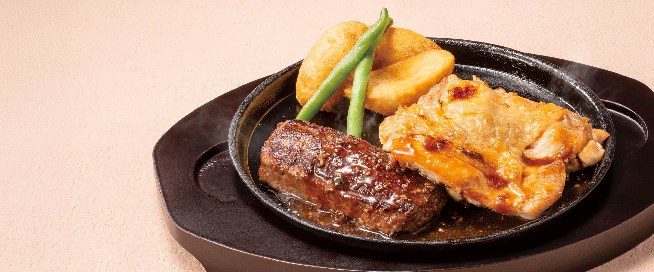 BEEFハンバーグステーキ& チキングリル