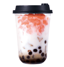 Luxury Peach Latte with Tapioca