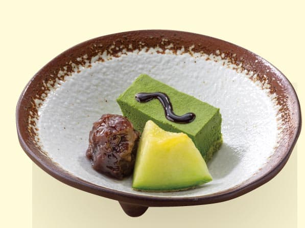 ミニマスクメロンと抹茶ババロア