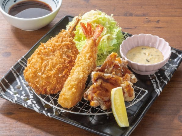 海鮮フライと若鶏竜田