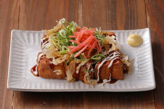 Frittierter Tofu nach Takoyaki-Art