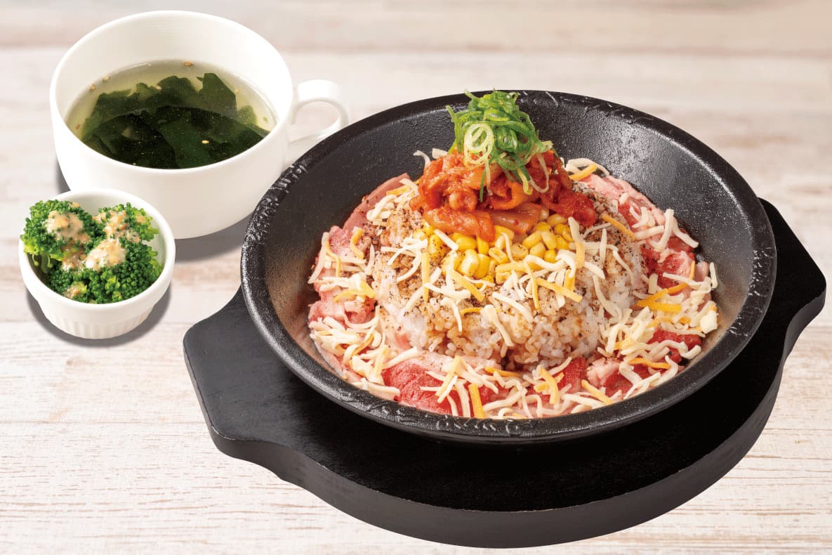 NEW!【平日限定】牛カルビキムチーズペッパーライスセット