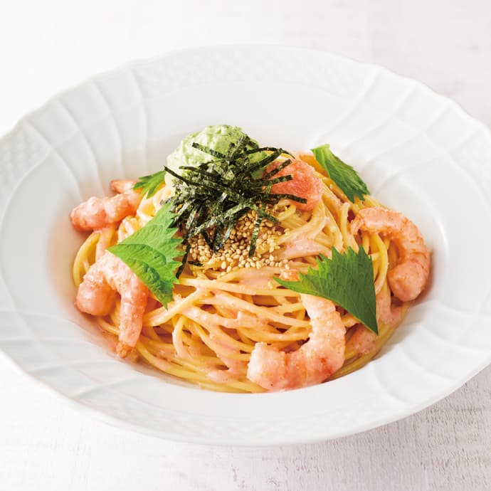 海老とたらこの和風パスタ ~大葉マスカルポーネ~