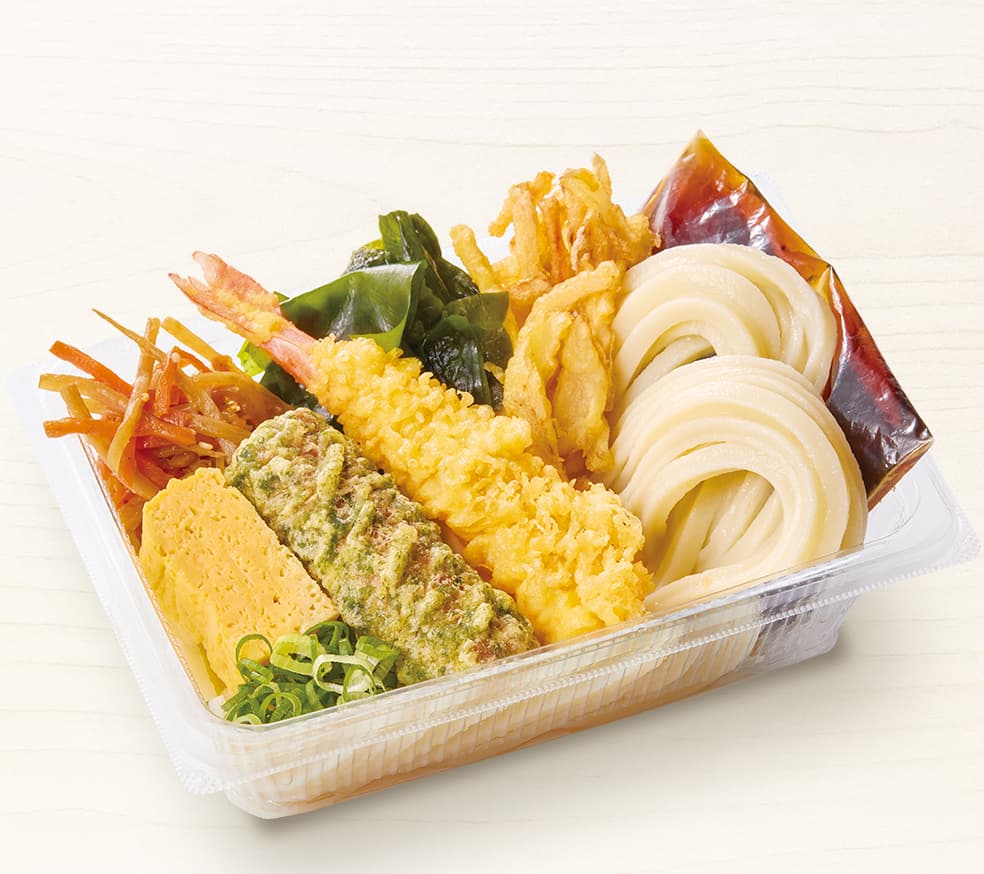 Bento Udon Tempura Udang dengan Lauk Klasik