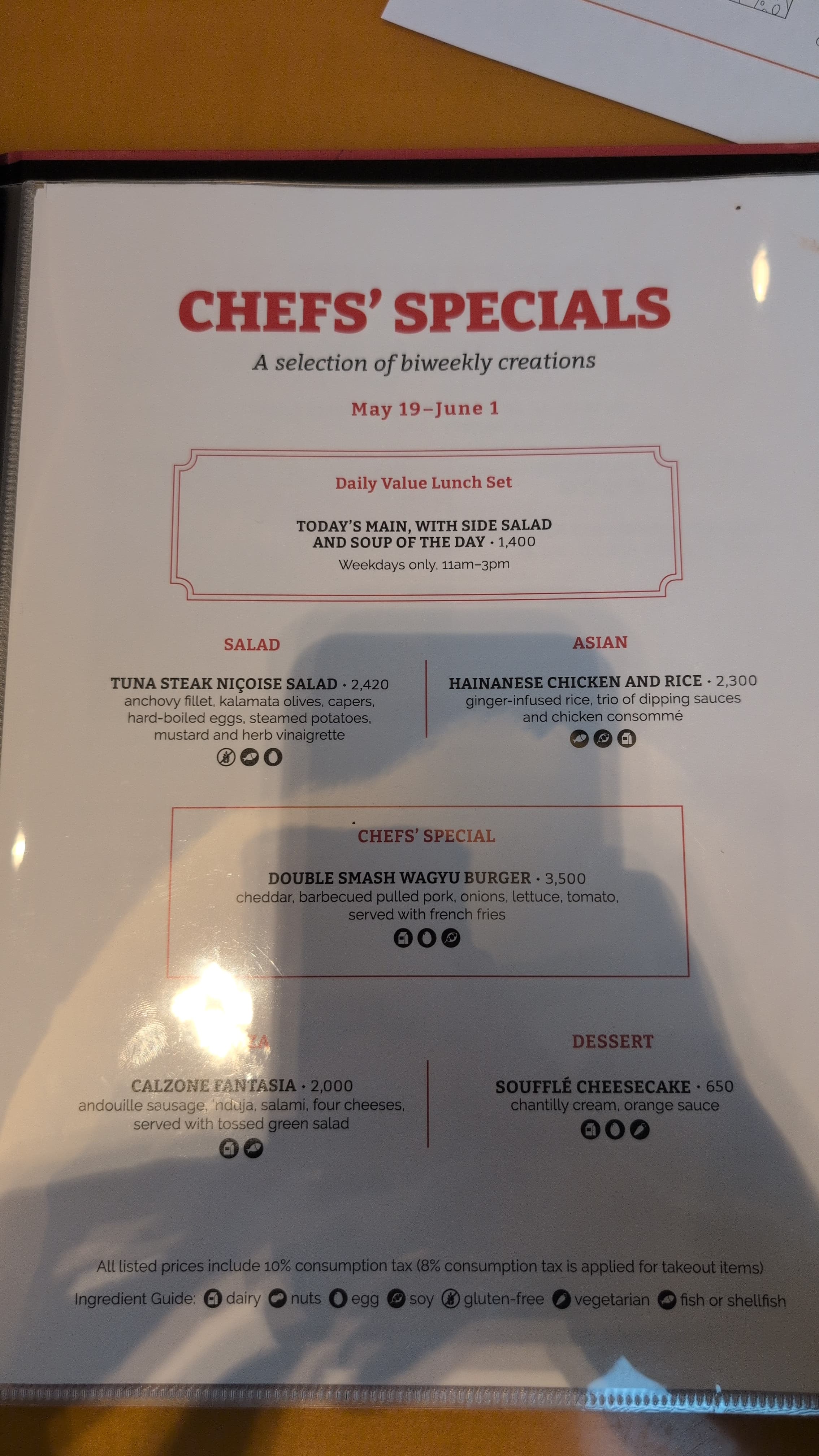 CHEFS' SPECIALS